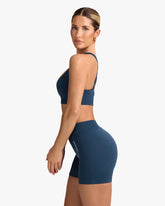 BO&TEE SUPER SCULPT SEAMLESS MINI SHORTS BLUE
